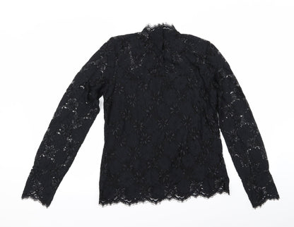 Womens UK Size XS Preworn Black Basic Blouse