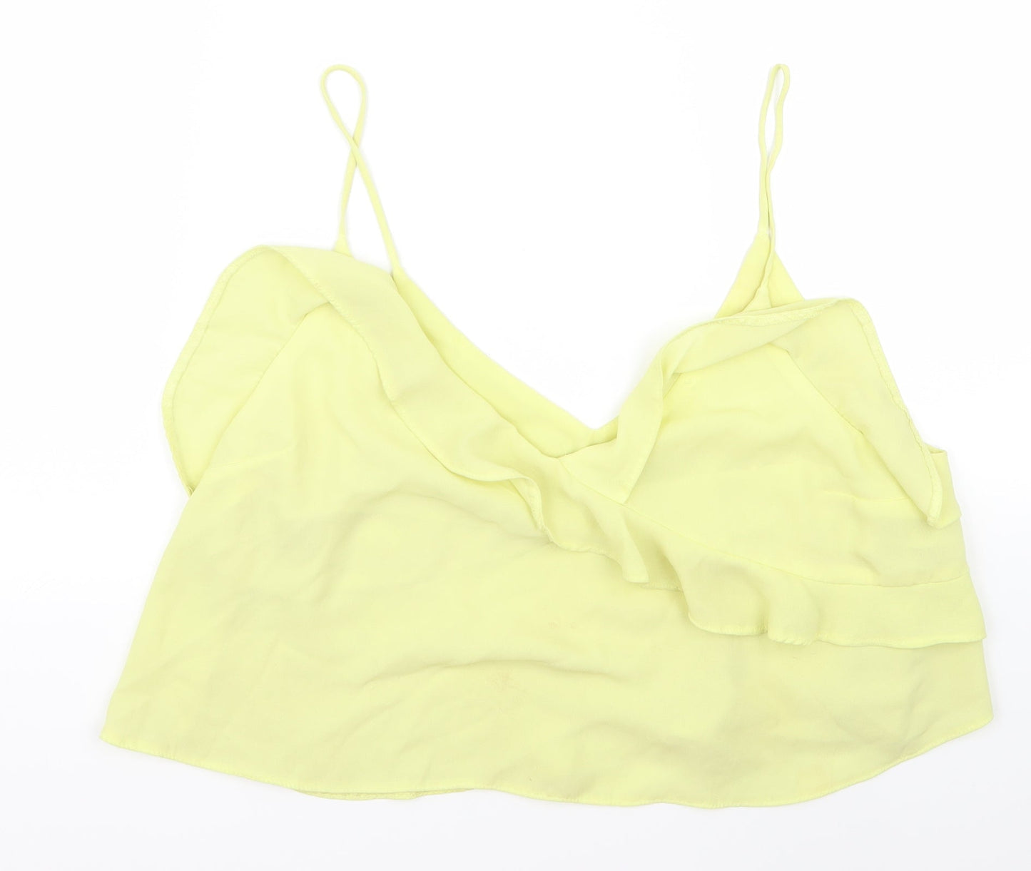 Womens UK Size 16 Preworn Yellow Cropped Blouse