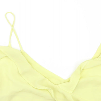 Womens UK Size 16 Preworn Yellow Cropped Blouse