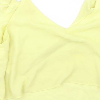 Womens UK Size 16 Preworn Yellow Cropped Blouse