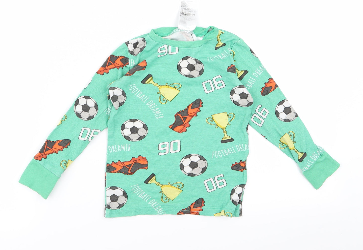 H&M Baby Green  Rayon Basic T-Shirt Size 12 Months  - football