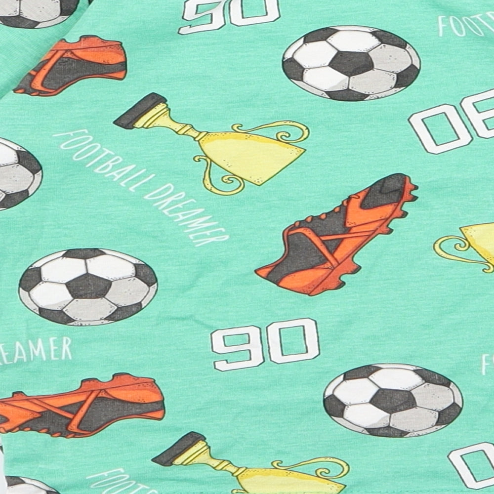 H&M Baby Green  Rayon Basic T-Shirt Size 12 Months  - football
