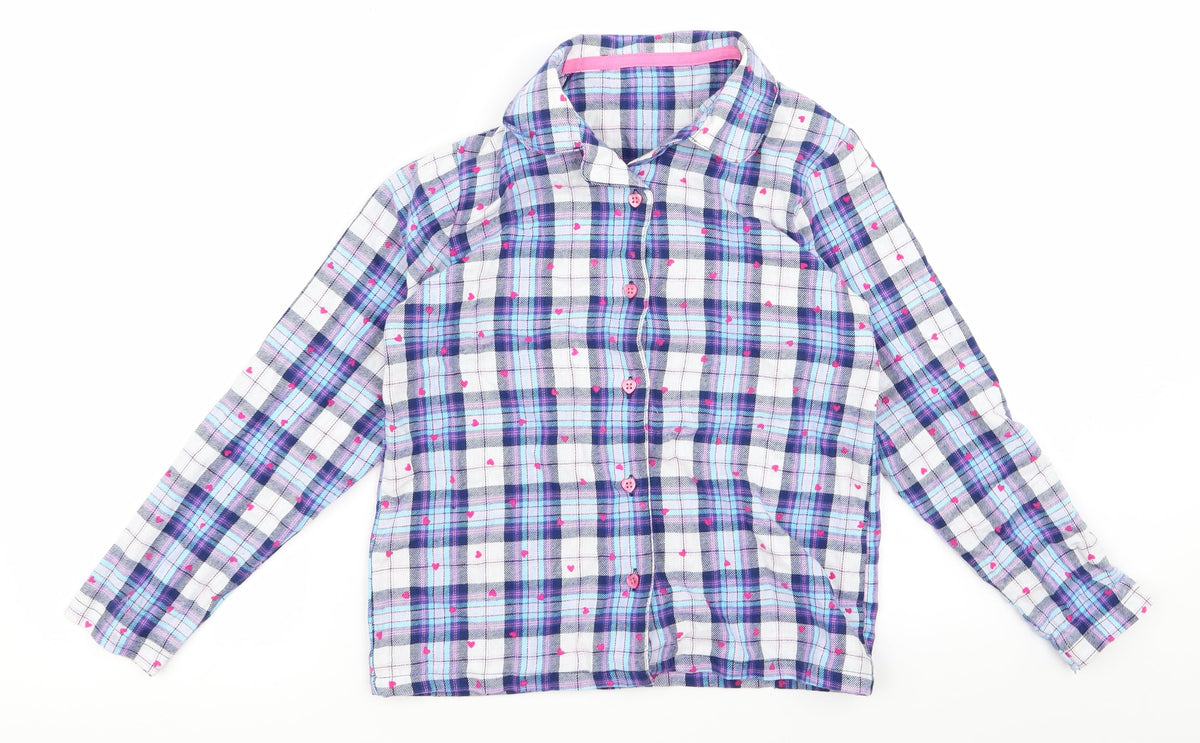 Additional front view of George girls’ blue basic button-up, size 8, years