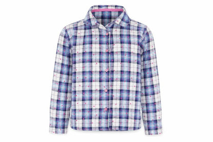 Front view of George girls’ blue basic button-up, size 8, years