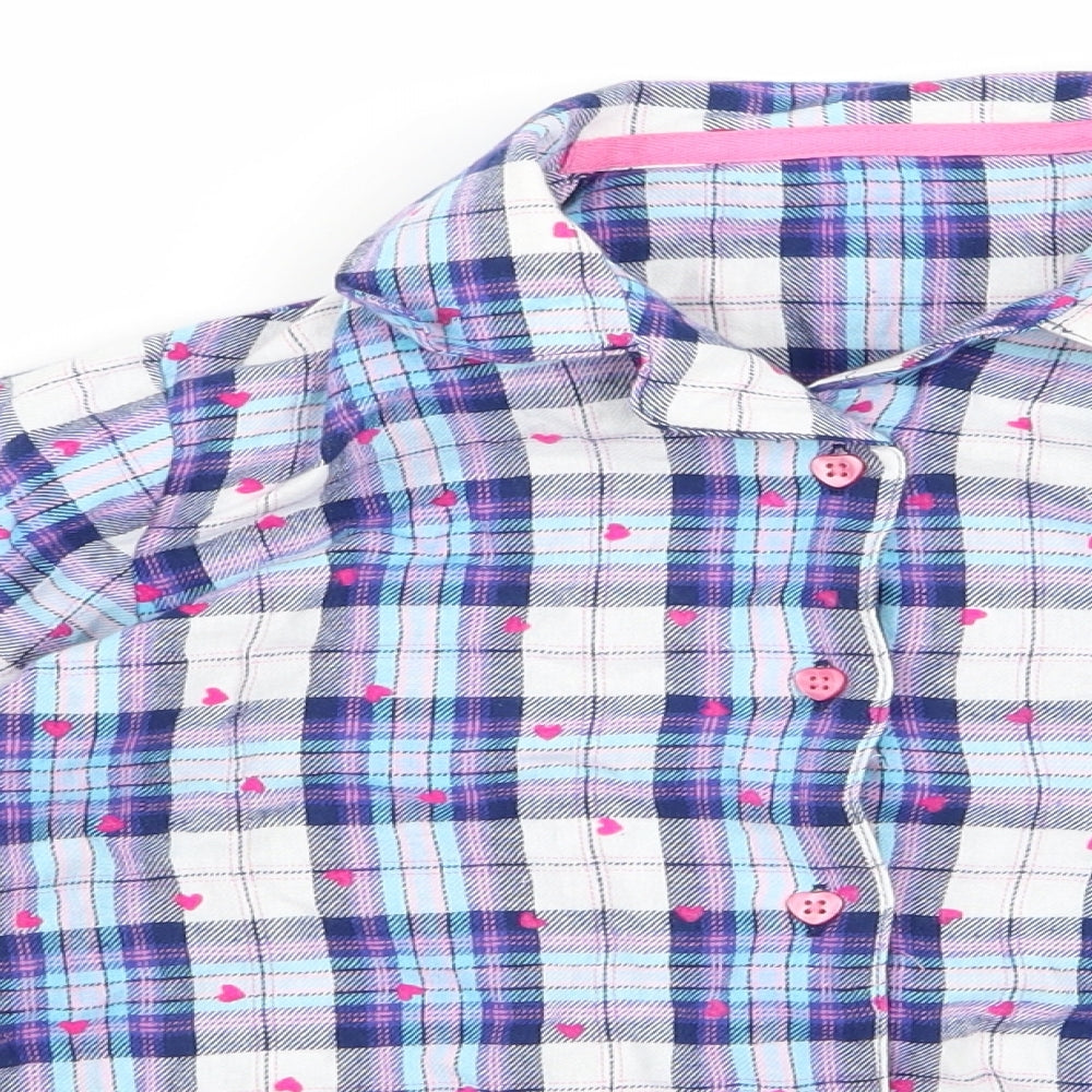 Close-up detail of George girls’ blue basic button-up, size 8, years