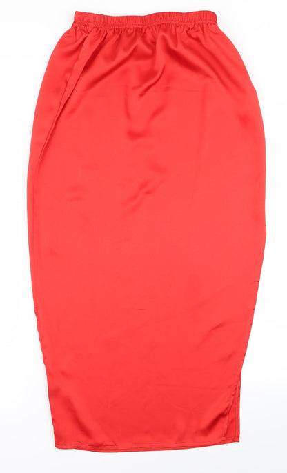 Missguided Womens Red   Straight & Pencil Skirt Size 8