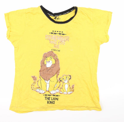 Mens UK Size S Disney Yellow  T-Shirt