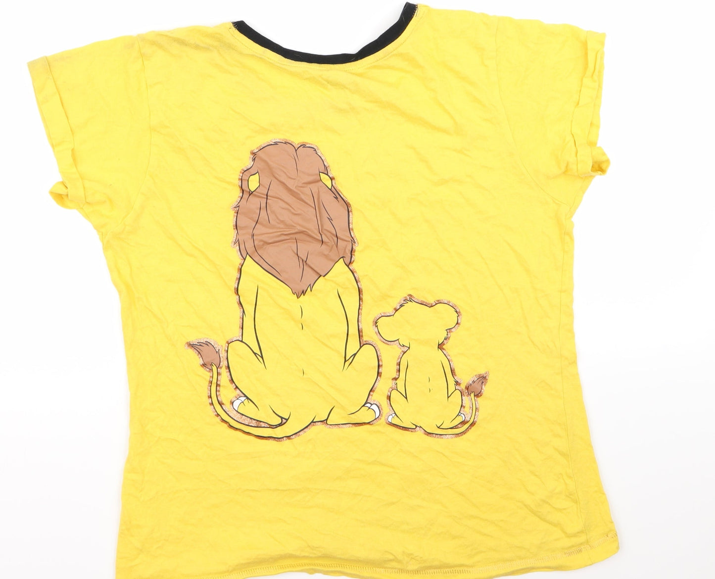 Mens UK Size S Disney Yellow  T-Shirt
