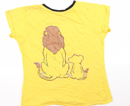 Mens UK Size S Disney Yellow  T-Shirt