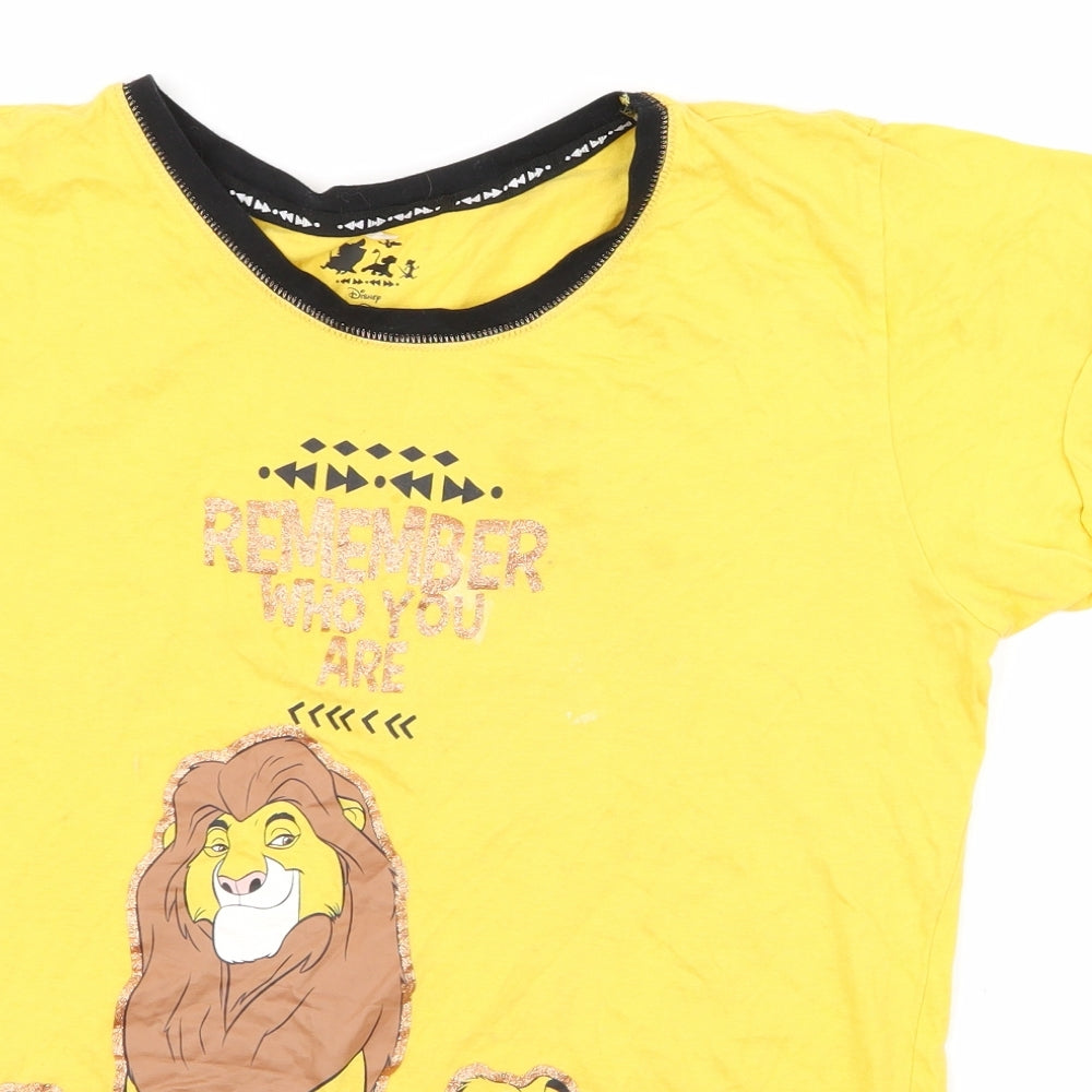 Mens UK Size S Disney Yellow  T-Shirt