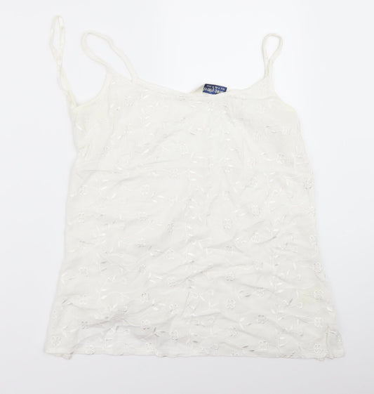 Womens UK Size 14 Dorothy Perkins White Basic Blouse