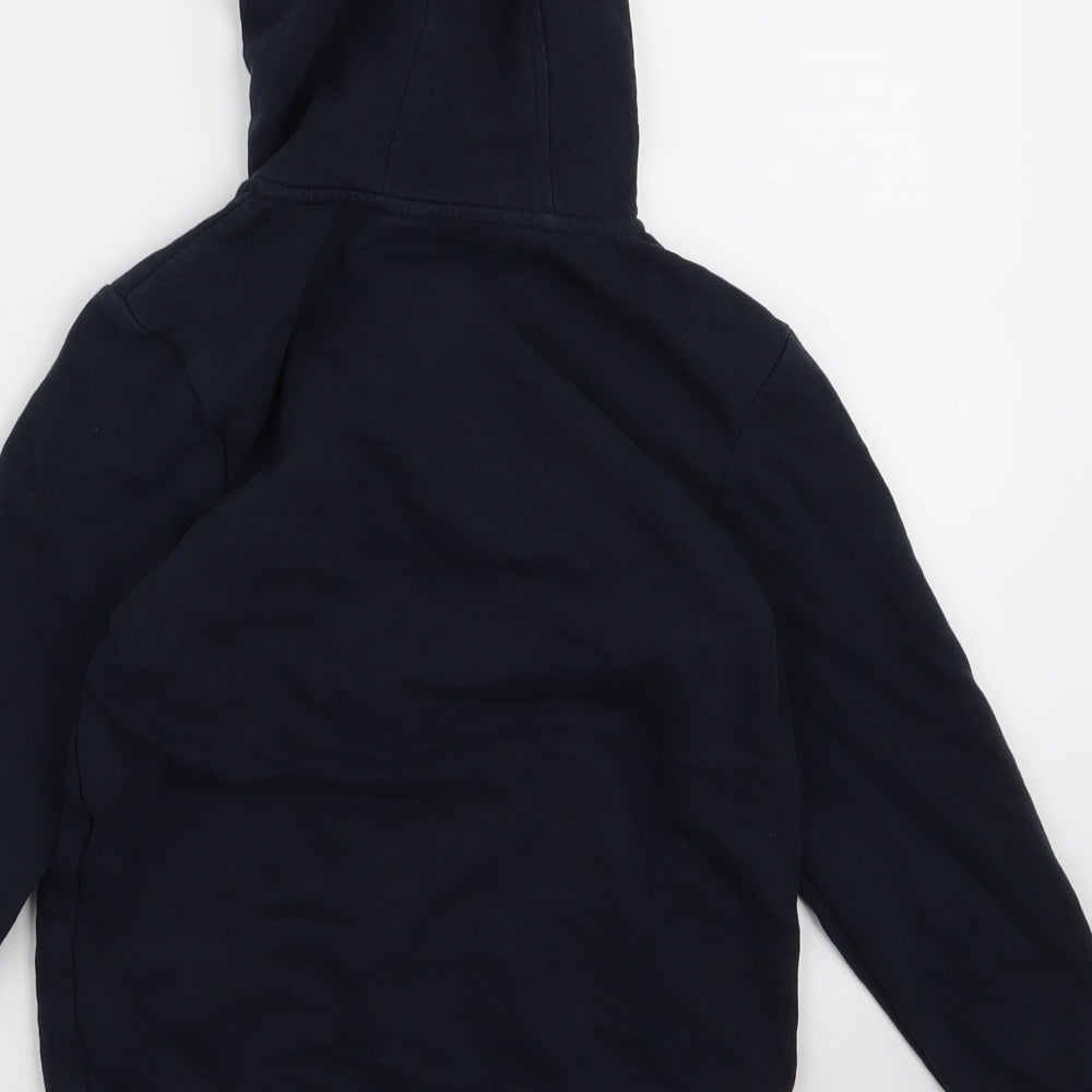 Brand and care label for George boys’ blue jacket, size 7, years