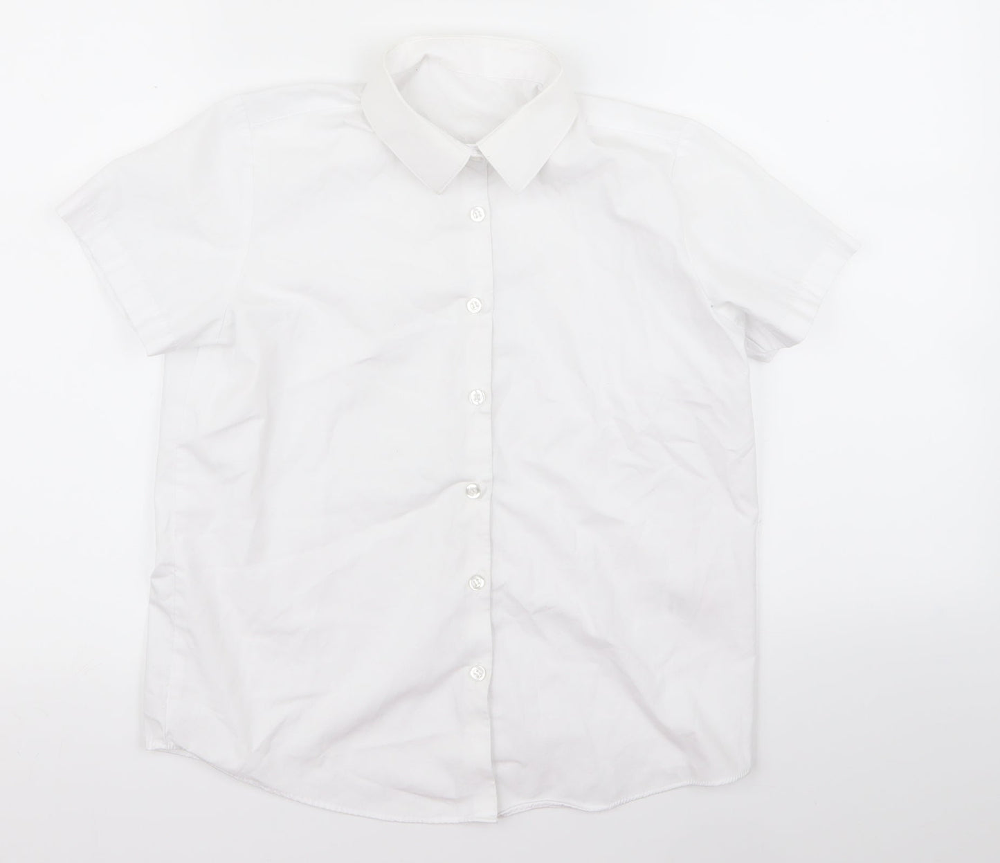 George Girls White  Rayon Basic Button-Up Size 12 Years