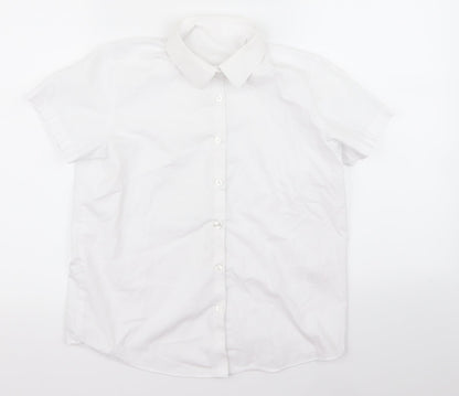 George Girls White  Rayon Basic Button-Up Size 12 Years