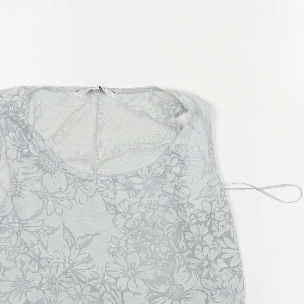 Womens UK Size 10 New Look Grey Basic Tank