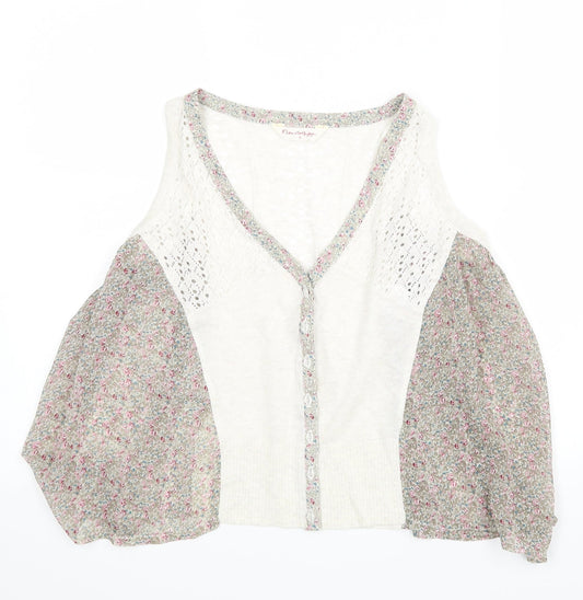 Miss Selfridge Womens Beige Floral  Basic Blouse Size 8