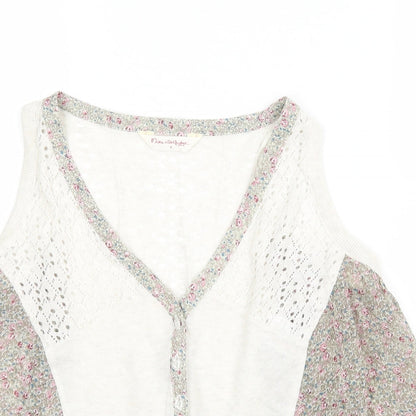 Miss Selfridge Womens Beige Floral  Basic Blouse Size 8