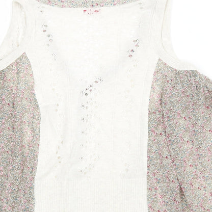 Miss Selfridge Womens Beige Floral  Basic Blouse Size 8