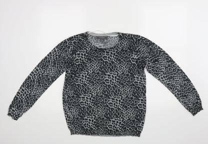 Primark Womens Grey Animal Print  Pullover Jumper Size XS