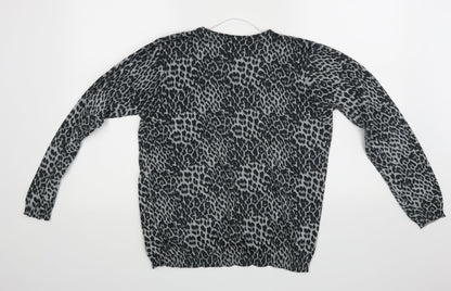 Primark Womens Grey Animal Print  Pullover Jumper Size XS