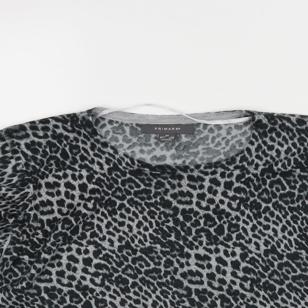 Primark Womens Grey Animal Print  Pullover Jumper Size XS