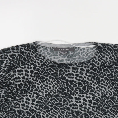 Primark Womens Grey Animal Print  Pullover Jumper Size XS