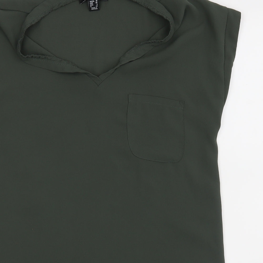 Womens UK Size 10 Atmosphere Green Basic Blouse