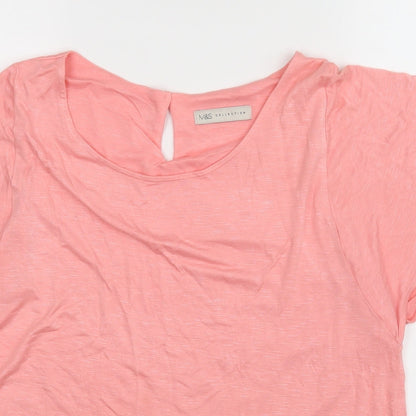 Womens UK Size 14 M&S Pink Basic Blouse
