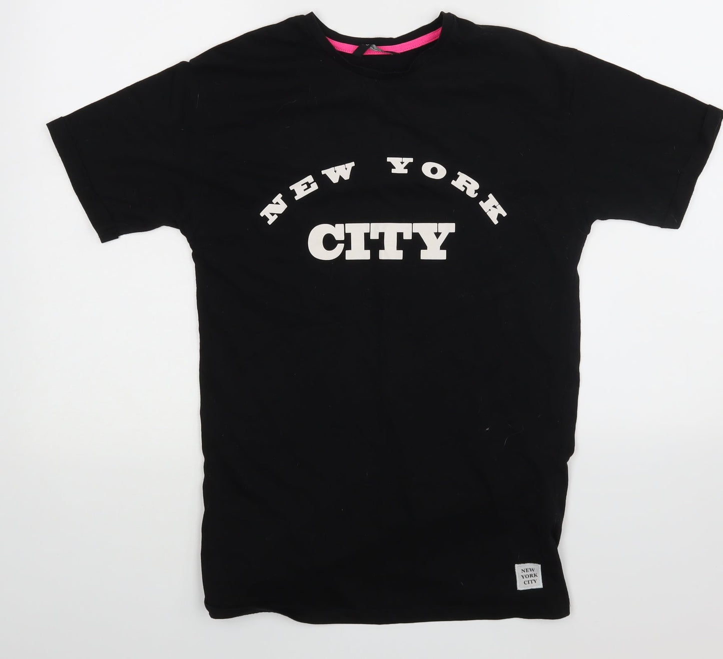 George Girls Black   Basic T-Shirt Size 10-11 Years  - New York