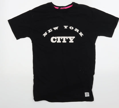 George Girls Black   Basic T-Shirt Size 10-11 Years  - New York