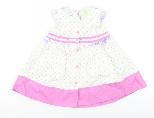 Gagou Tagou Girls White Floral  Fit & Flare  Size 12 Months