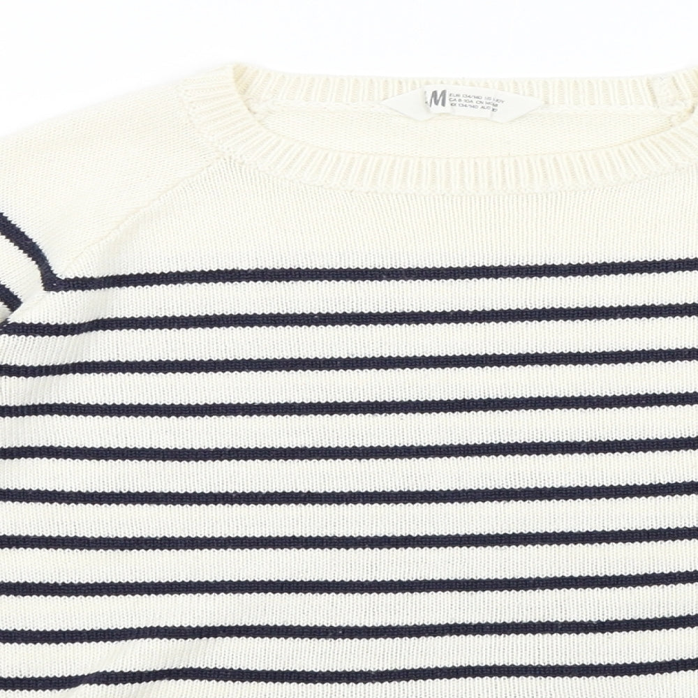 H&M Girls Beige Striped  Pullover Jumper Size 9 Years