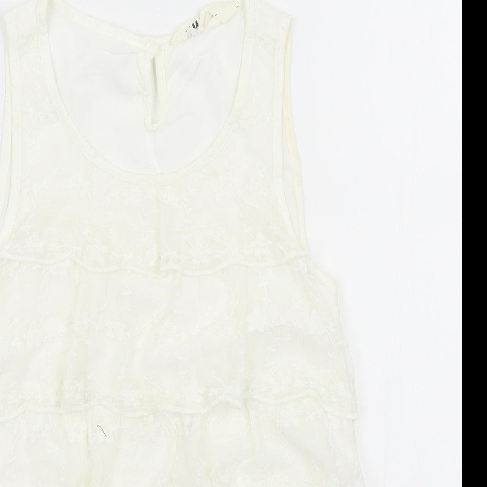 H&M Girls White   Basic Blouse Size 10-11 Years