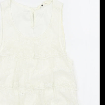 H&M Girls White   Basic Blouse Size 10-11 Years