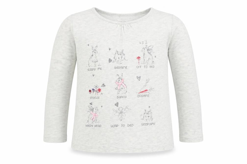 Front view of Next Baby Grey Basic T-Shirt, size 12-18, Months - bunny