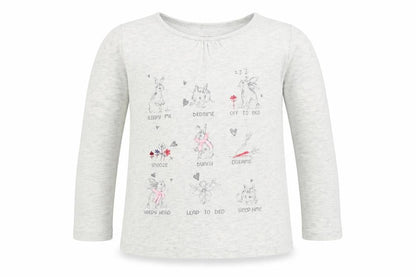 Front view of Next Baby Grey Basic T-Shirt, size 12-18, Months - bunny