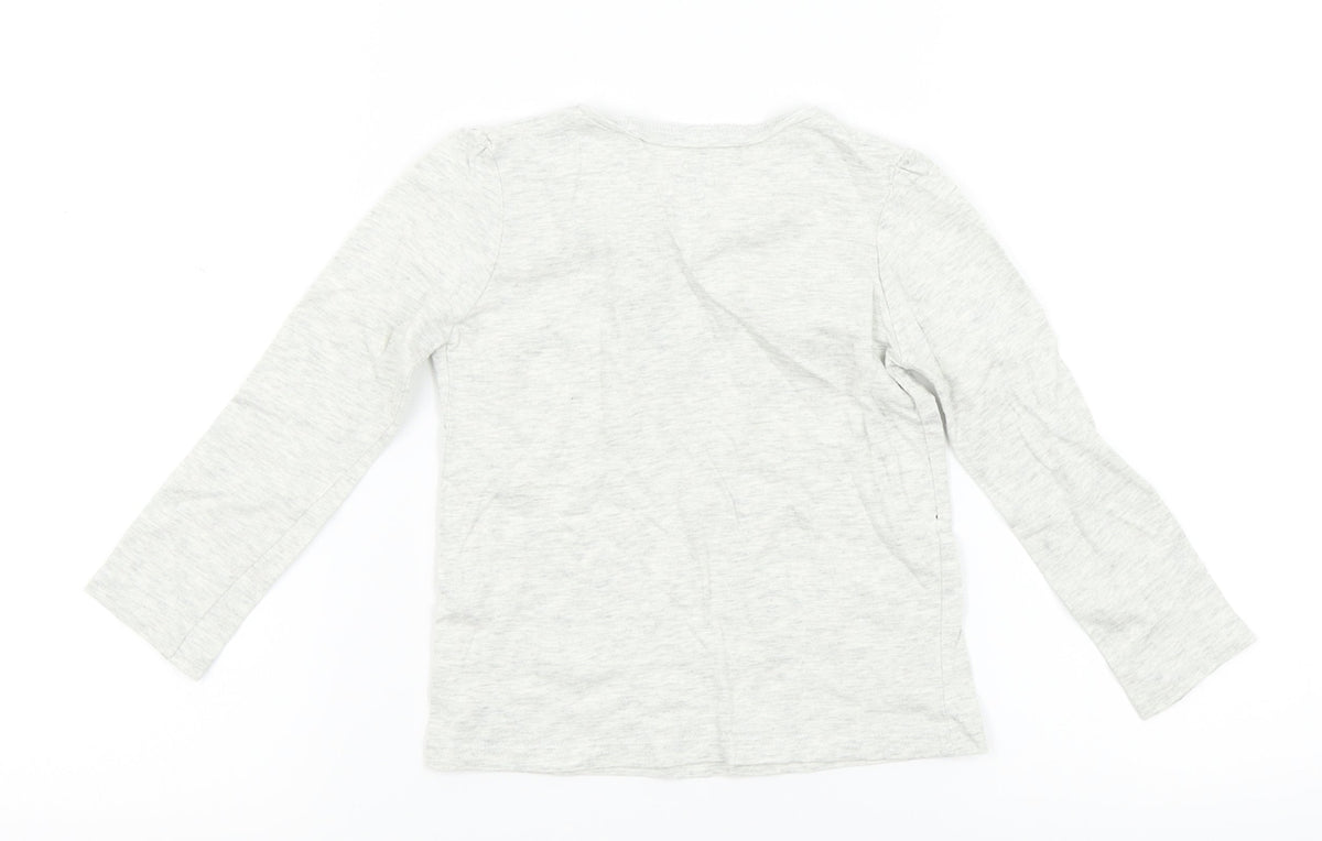 Back view of Next Baby Grey Basic T-Shirt, size 12-18, Months - bunny