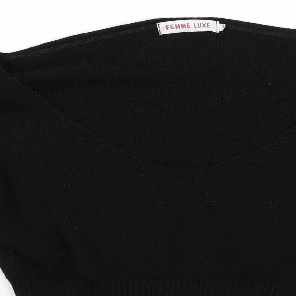 Femme Luxe Womens Black   Pullover Jumper Size M