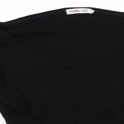 Femme Luxe Womens Black   Pullover Jumper Size M