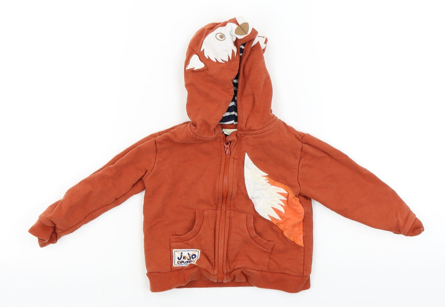 Mama Bear Boys Orange   Full Zip Jumper Size 6-9 Months