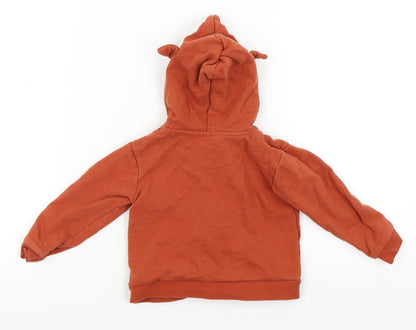 Mama Bear Boys Orange   Full Zip Jumper Size 6-9 Months
