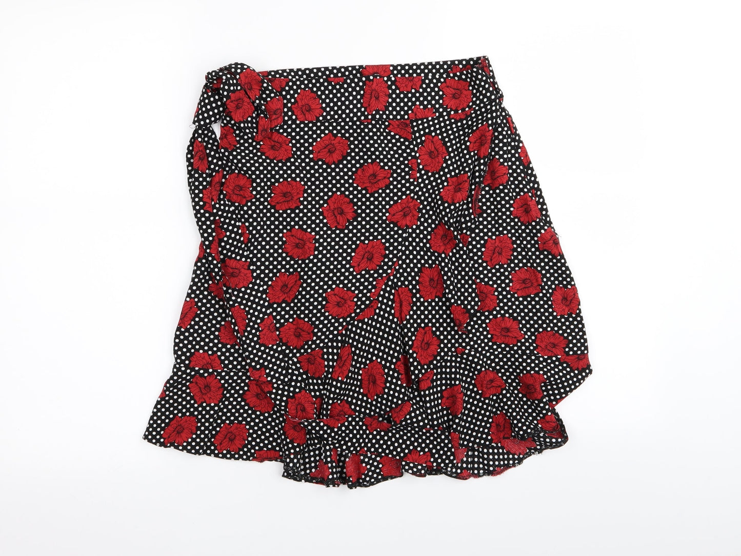 Papaya Womens Black Polka Dot  Flare Skirt Size 8