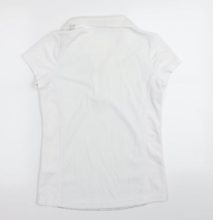 XDS Womens White   Basic Polo Size M