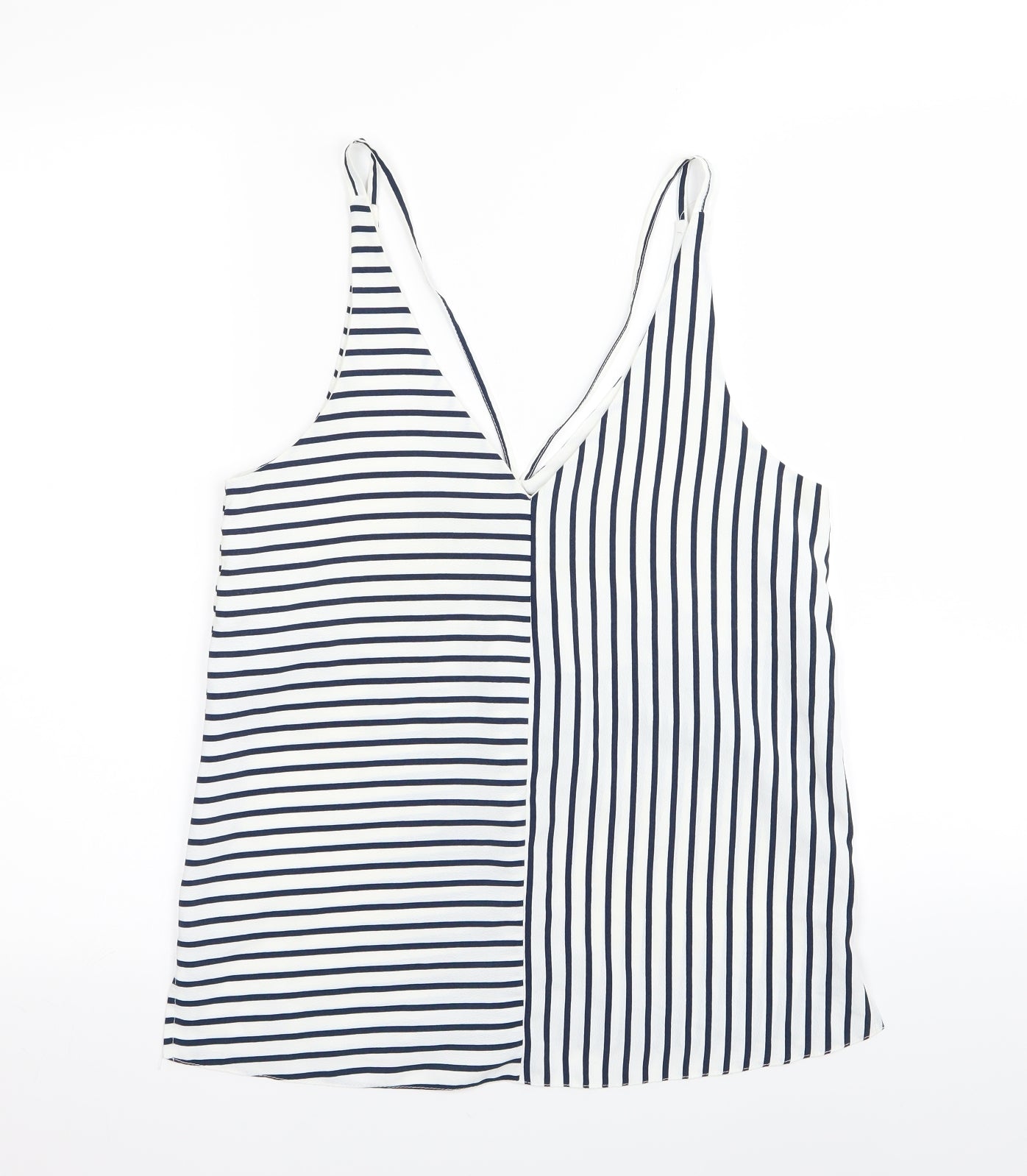 Topshop Womens White Striped  Camisole Tank Size 8