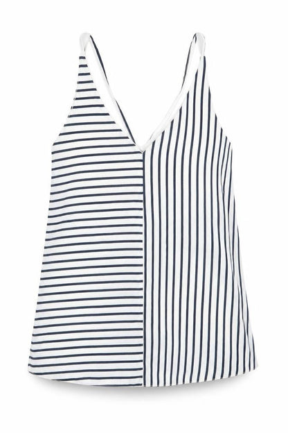 Topshop Womens White Striped  Camisole Tank Size 8