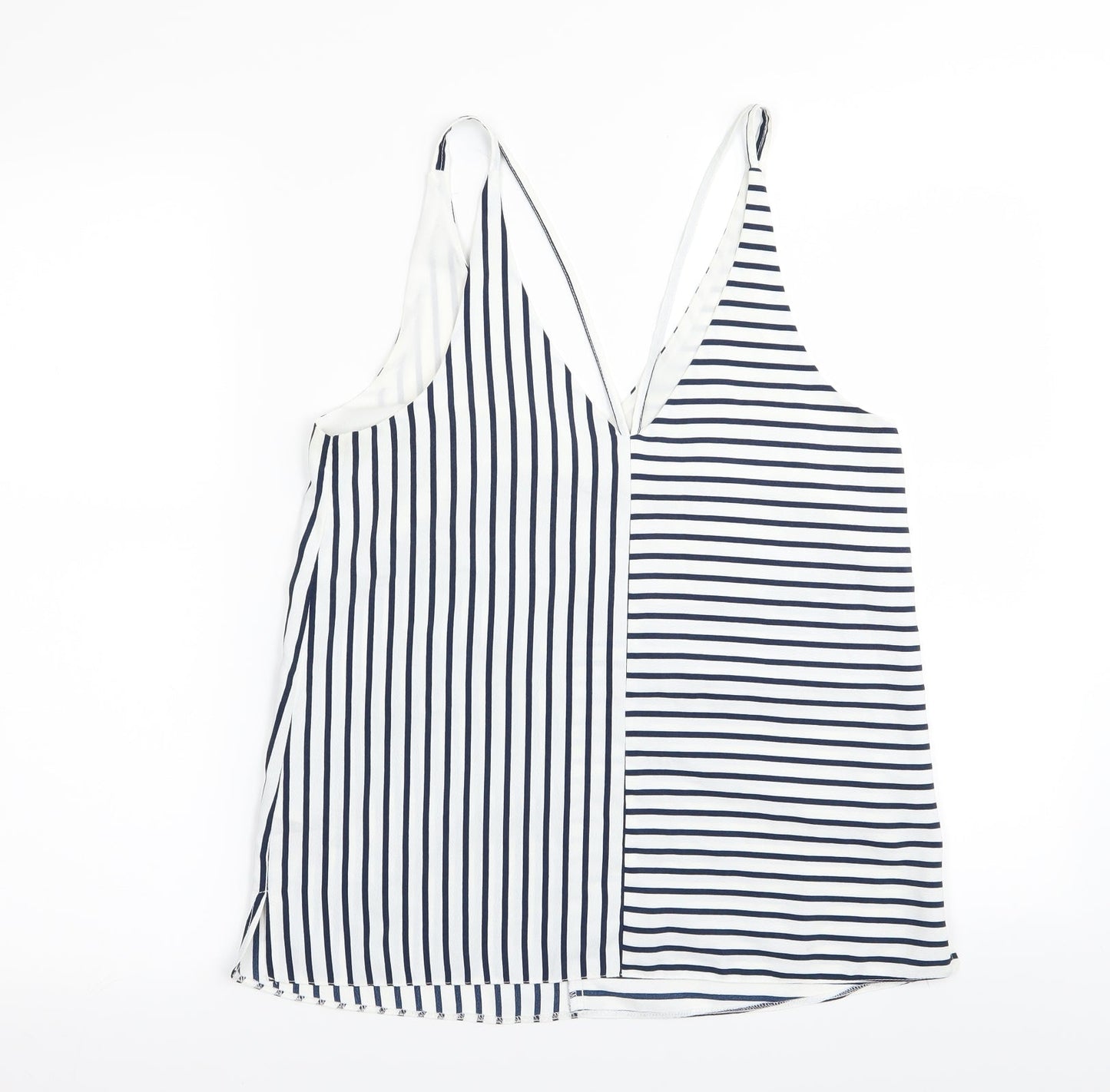 Topshop Womens White Striped  Camisole Tank Size 8