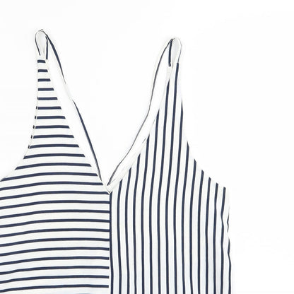 Topshop Womens White Striped  Camisole Tank Size 8