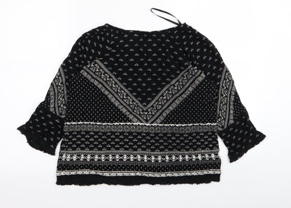 Womens UK Size 10 New Look Black Basic Blouse