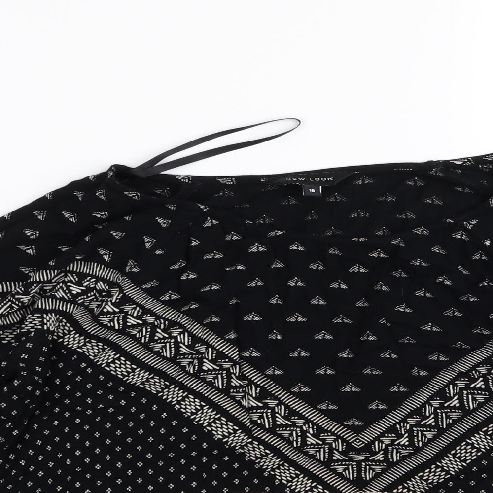 Womens UK Size 10 New Look Black Basic Blouse