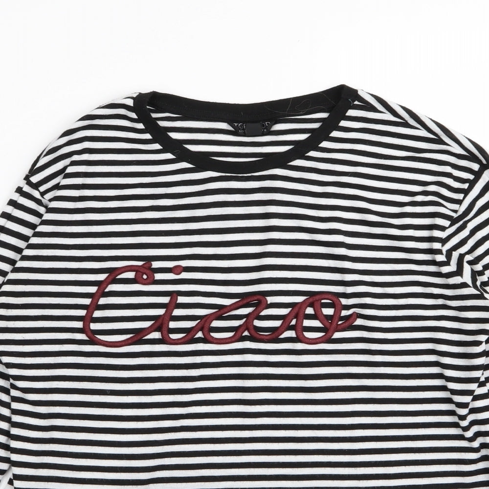 Womens UK Size 8 Topshop Multicoloured Basic T-Shirt